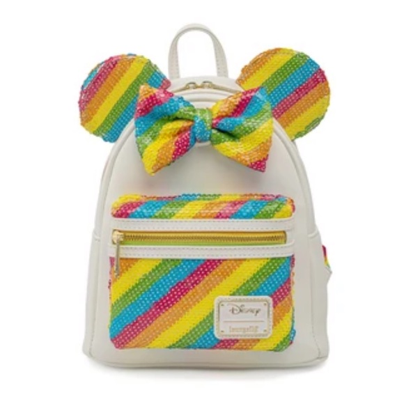 Loungefly DisneySequin Rainbow MiniBackpack, Wallet, and Ears - Picture 5 of 15